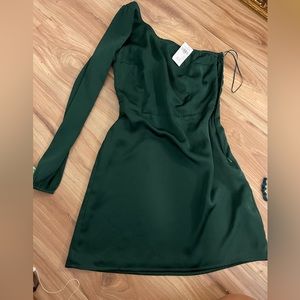 Abercrombie & fitch satin one shoulder short dress